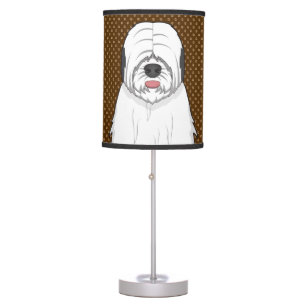 Old English Sheepdog Dog Cartoon Paws Table Lamp