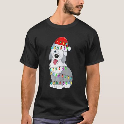 Old English Sheepdog Dog Light Decor Christmas Dog T-Shirt