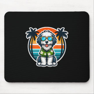 Old English Sheepdog Dog Owner Summer Vibes Vacati Mouse Pad