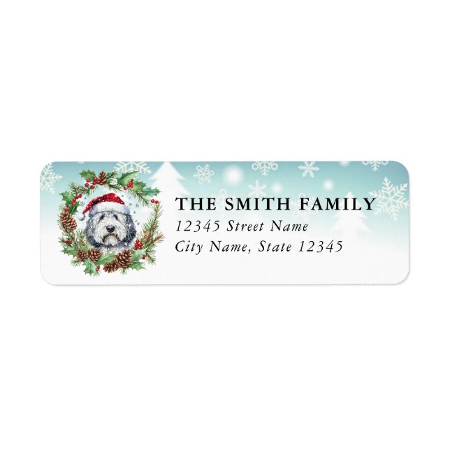 Old English Sheepdog Dog Return Address Labels (Front)