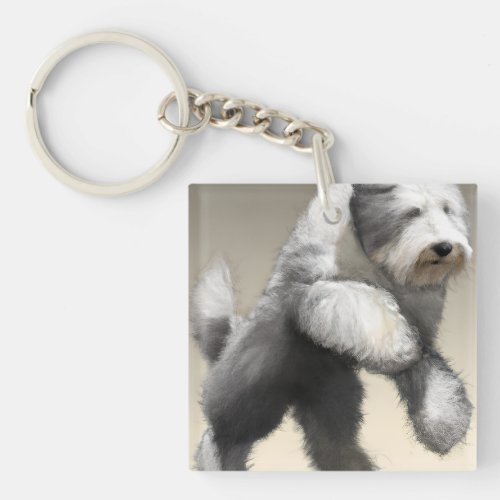 Old English Sheepdog Double_Sided Gift Keychain