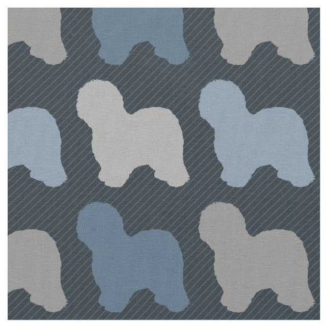 Old English Sheepdog Fabric (Close Up)