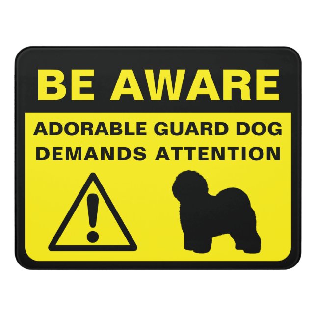 Old English Sheepdog Funny Guard Dog Sign (Contemporary Front)