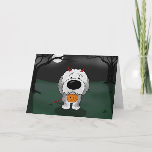 Old English Sheepdog Halloween Card