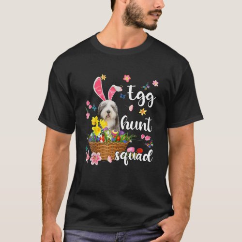 Old English Sheepdog Happy Easter Day Colorful Egg T_Shirt