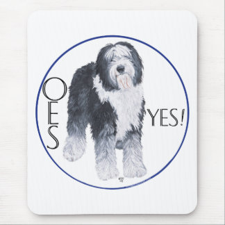 Old English Sheepdog Head Study Mouse Pad