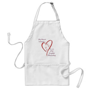 Old English Sheepdog Heart Belongs Adult Apron