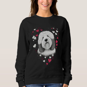 Old English Sheepdog Heart for Valentines Day Bobt Sweatshirt