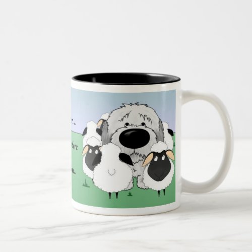 Old English Sheepdog _ I Herd Therefore I Am Two_Tone Coffee Mug