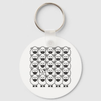 Old English Sheepdog in the Sheep Keychain