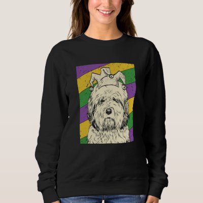 Old English Sheepdog Jester Mardi Gras Dog Mom or  Sweatshirt