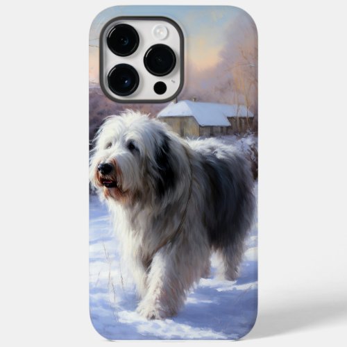 Old English Sheepdog Let It Snow Christmas Case_Mate iPhone 14 Pro Max Case