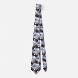 Old English Sheepdog Let It Snow Christmas Neck Tie