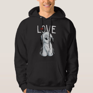 Old English Sheepdog Love I Dog Bobtail Hoodie