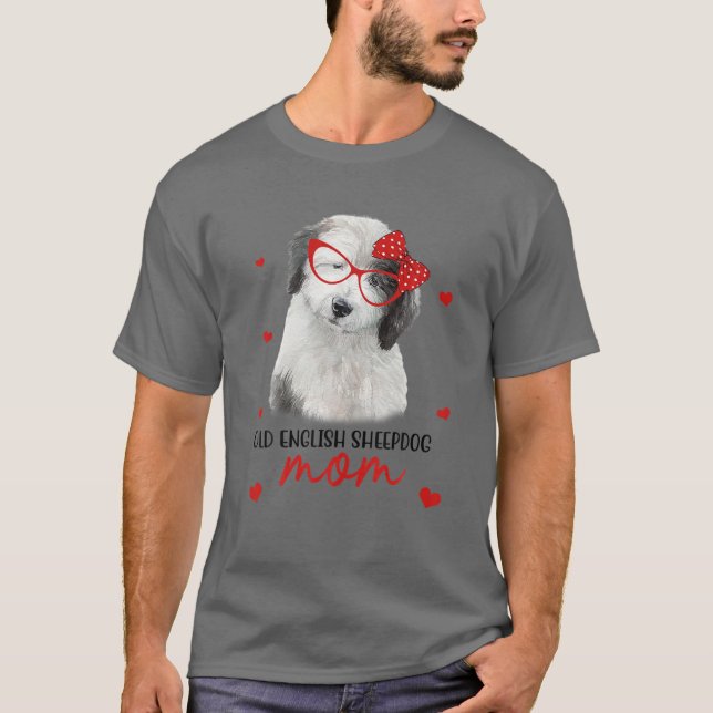 Old English Sheepdog Mama Dog Bandana Dog Lover Gi T-Shirt (Front)