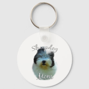 Old English Sheepdog Mom 2 Keychain