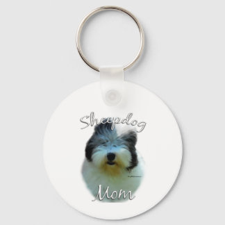 Old English Sheepdog Mom 2 Keychain