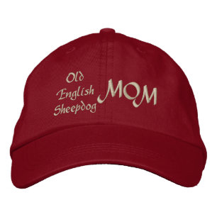 Old English Sheepdog, MOM Embroidered Baseball Hat
