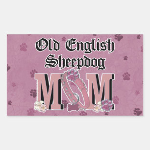Old English Sheepdog MOM Rectangular Sticker