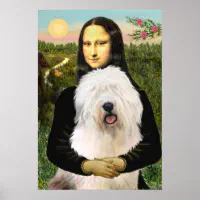 Old English Sheepdog - Mona Lisa Poster