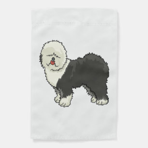 Old English sheepdog my friend Garden Flag