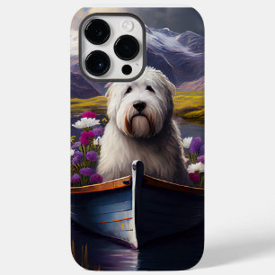 Old English Sheepdog on Paddle: A Scenic Adventure Case-Mate iPhone 14 Pro Max Case