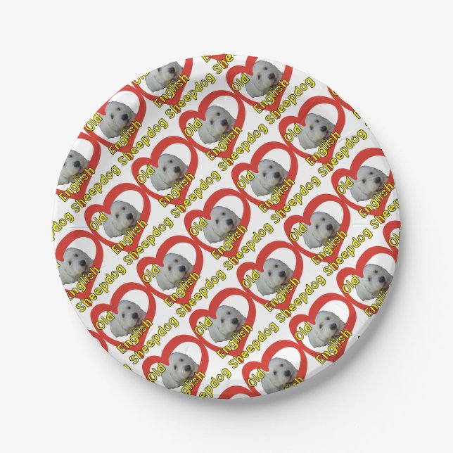 Old English Sheepdog Paper Plates (Front)