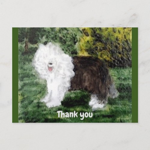 Old English Sheepdog Pet Thank you Postcard