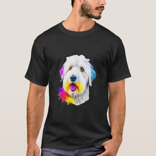Old English Sheepdog Pop Art I Dog Lover I Splash  T_Shirt