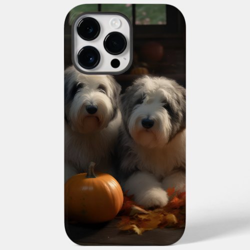 Old English Sheepdog Puppy Autumn Delight Pumpkin Case_Mate iPhone 14 Pro Max Case