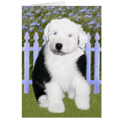 Old English Sheepdog Puppy Painting _ Dog Art