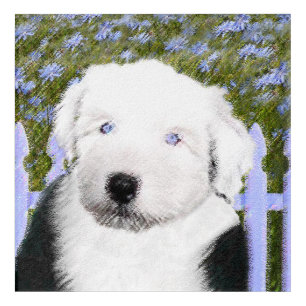 Old English Sheepdog Puppy Painting - Dog Art