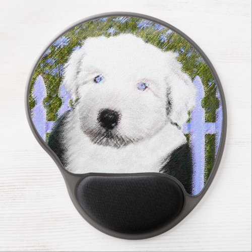 Old English Sheepdog Puppy Painting _ Dog Art Gel Mouse Pad