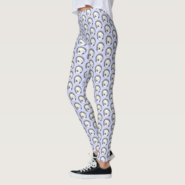 Old English Sheepdog Puppy Painting - Dog Art Leggings (Left)