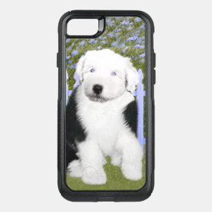 Old English Sheepdog Puppy Painting - Dog Art OtterBox Commuter iPhone SE/8/7 Case