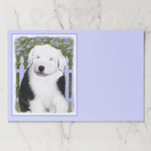 Old English Sheepdog Puppy Painting - Dog Art Paper Pad
