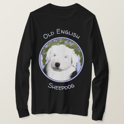 Old English Sheepdog Puppy Painting _ Dog Art T_Shirt