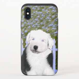 Old English Sheepdog Puppy Painting - Dog Art iPhone X Slider Case