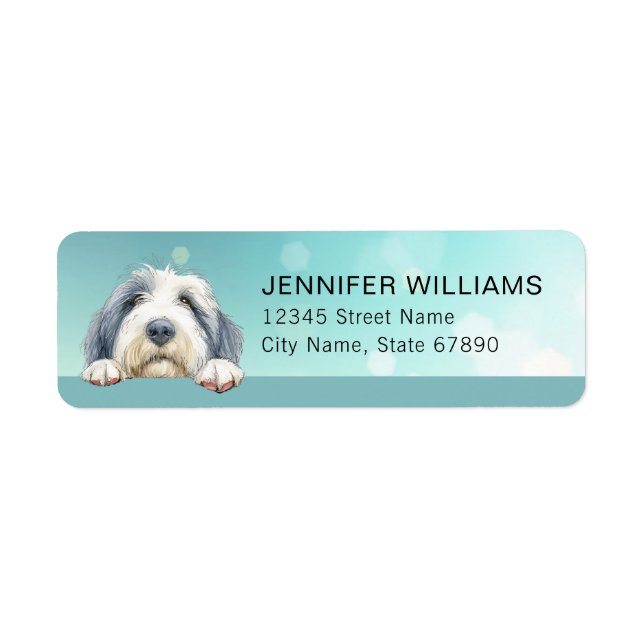Old English Sheepdog Return Address Labels (Front)