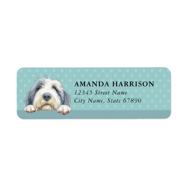 Old English Sheepdog Return Address Labels (Front)