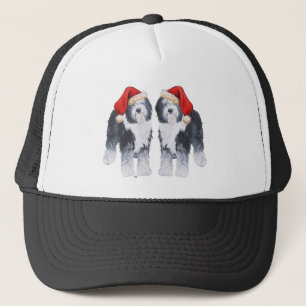 Old English Sheepdog Santa Hat