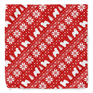 Old English Sheepdog Silhouettes Christmas Pattern Bandana