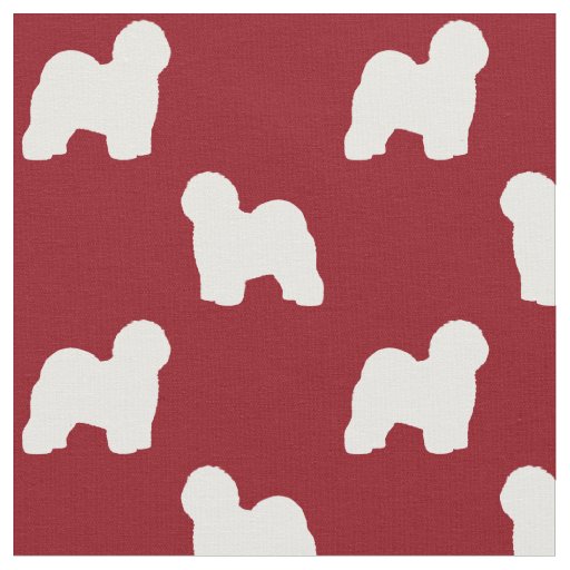 Old English Sheepdog Silhouettes Patterned Fabric
