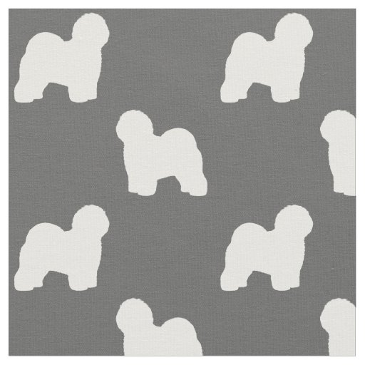 Old English Sheepdog Silhouettes Patterned Fabric