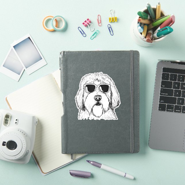 Old English Sheepdog Sketch Drawing Art Dog Lover  Sticker (iPad Cover)