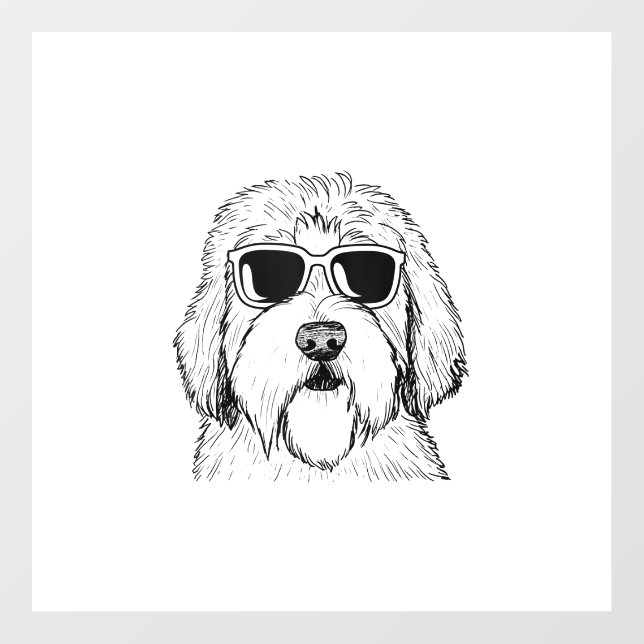 Old English Sheepdog Sketch Drawing Art Dog Lover  Wall Decal (Front)