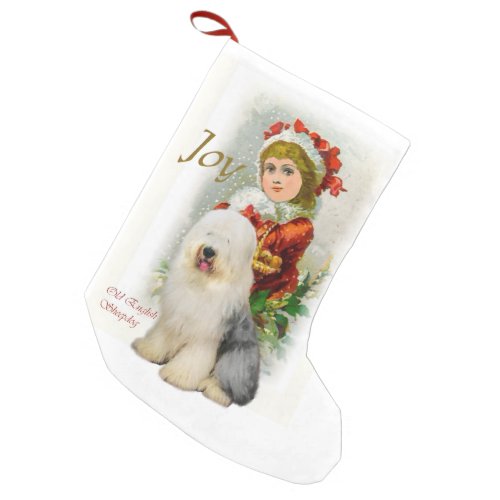 Old English Sheepdog Vintage Christmas Small Christmas Stocking