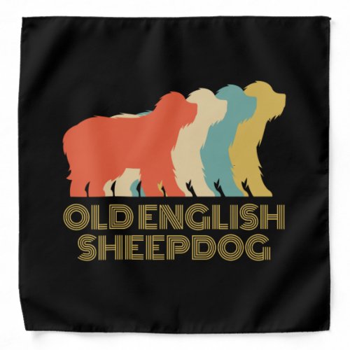 Old English Sheepdog Vintage Look Dog Lover Design Bandana