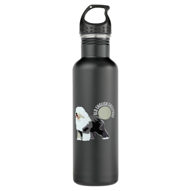 old English sheepdog Water Bottle (Front)