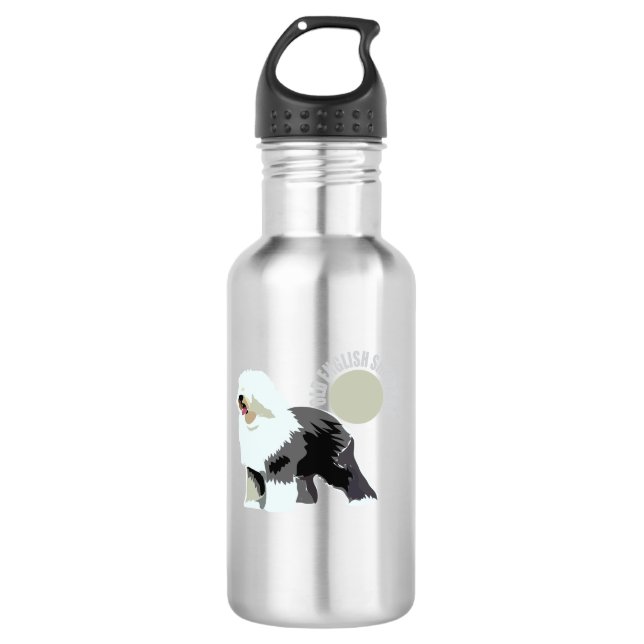 old English sheepdog Water Bottle (Front)
